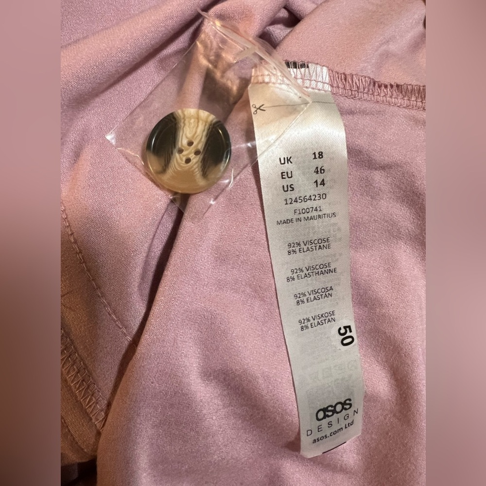 ASOS DESIGN flutter sleeve mini tea dress with buttons in rose pink HH. - Picture 8 of 13